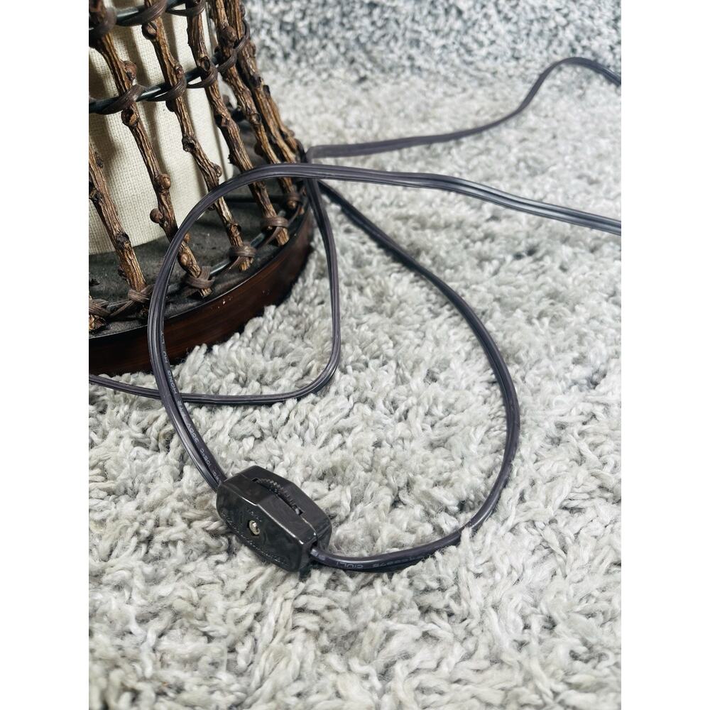 Vintage Mid Century Modern/Coastal Boho Table Lamps Woven Outer Cage Translucent - Picture 3 of 8